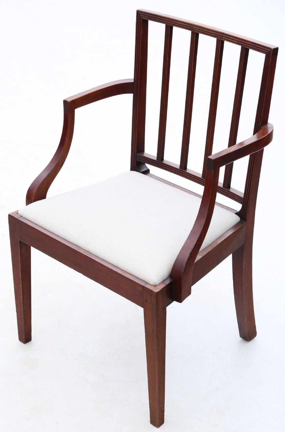 Antique fine quality set of eight (6 plus 2) mahogany dining chairs C1820 View III