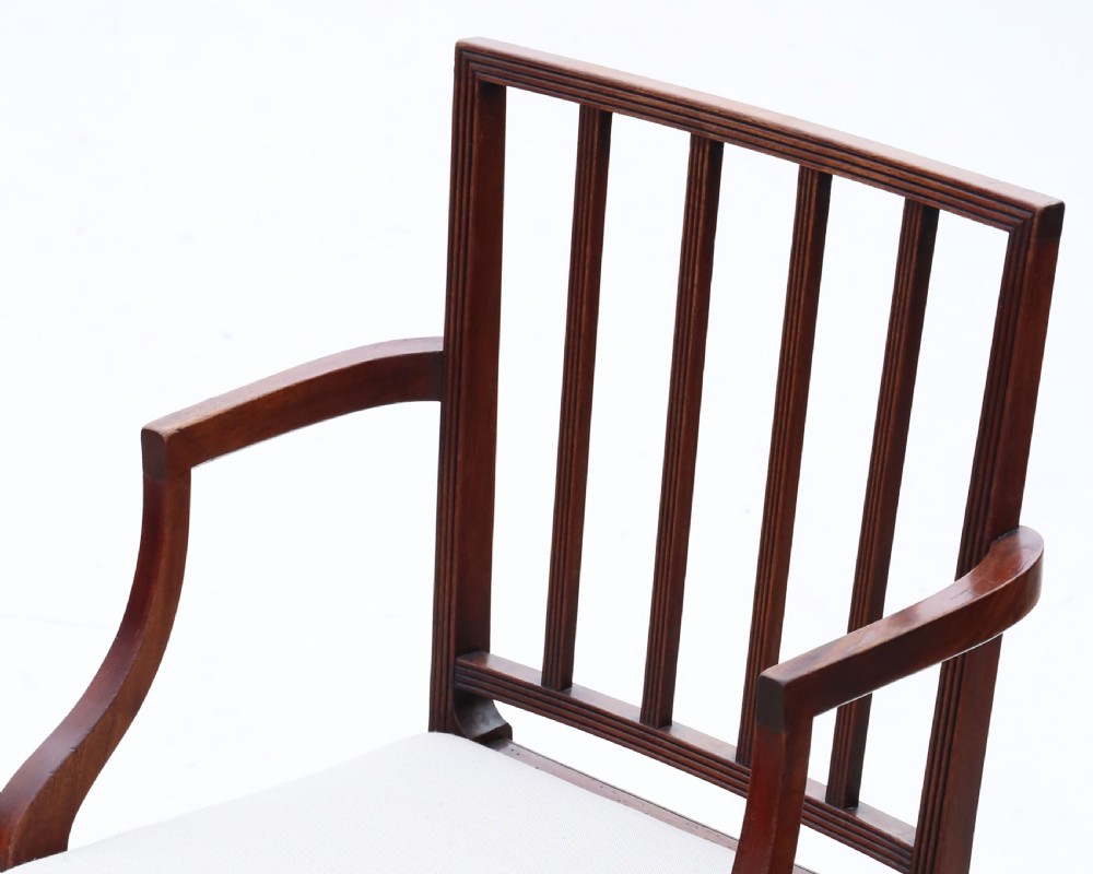 Antique fine quality set of eight (6 plus 2) mahogany dining chairs C1820 View IV