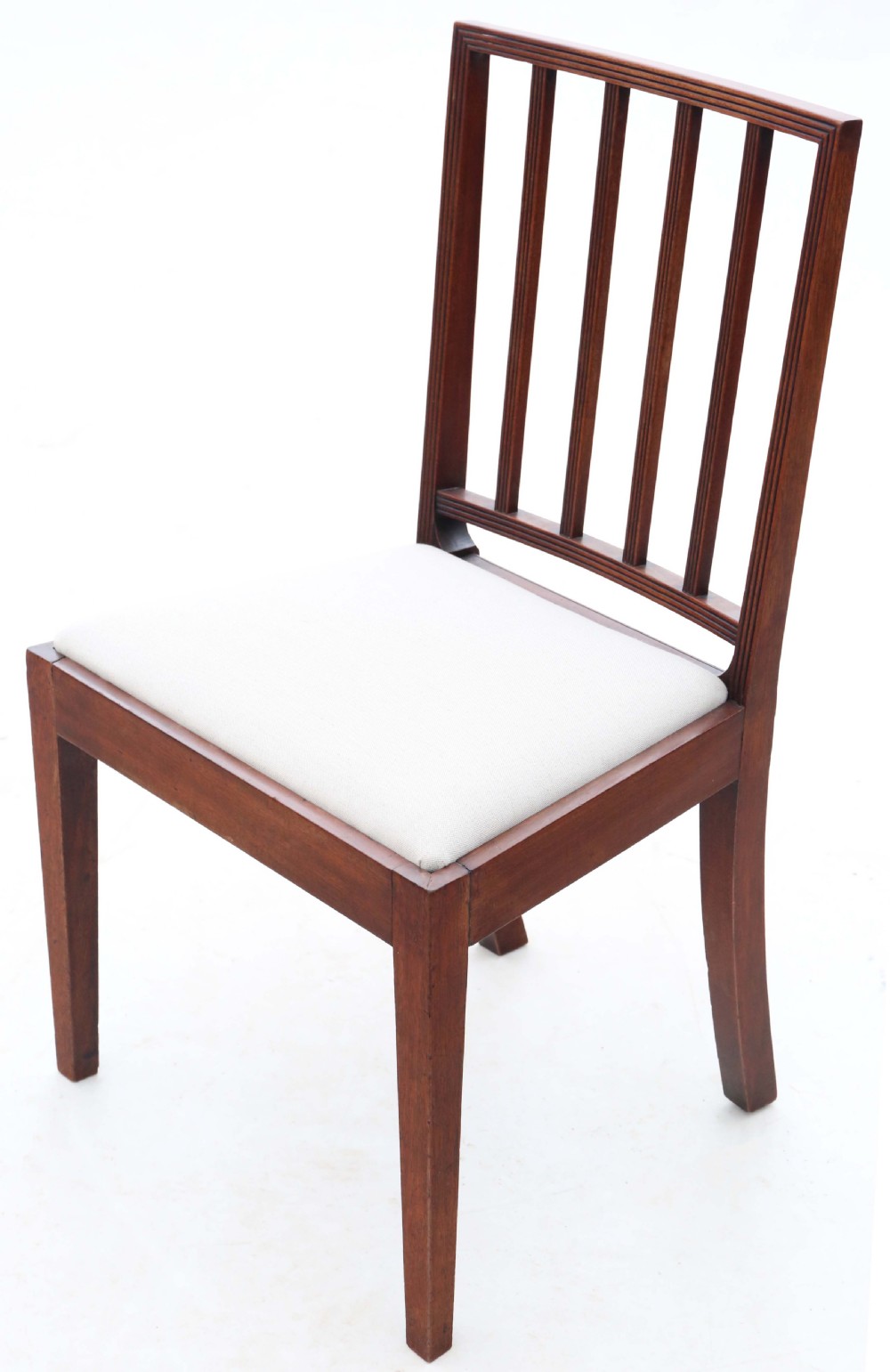 Antique fine quality set of eight (6 plus 2) mahogany dining chairs C1820 View V