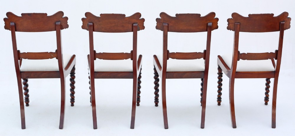 Antique fine quality set of Four Regency / William IV mahogany dining chairs C1830 View II