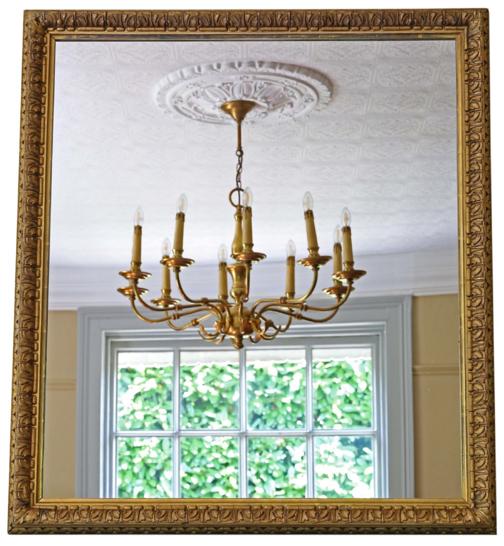 Antique fine quality large gilt overmantle wall mirror 19th Century
