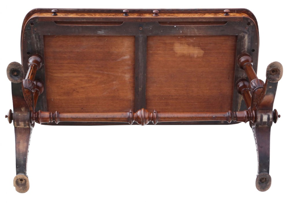 Antique fine quality 19th Century burr walnut library writing table View IX