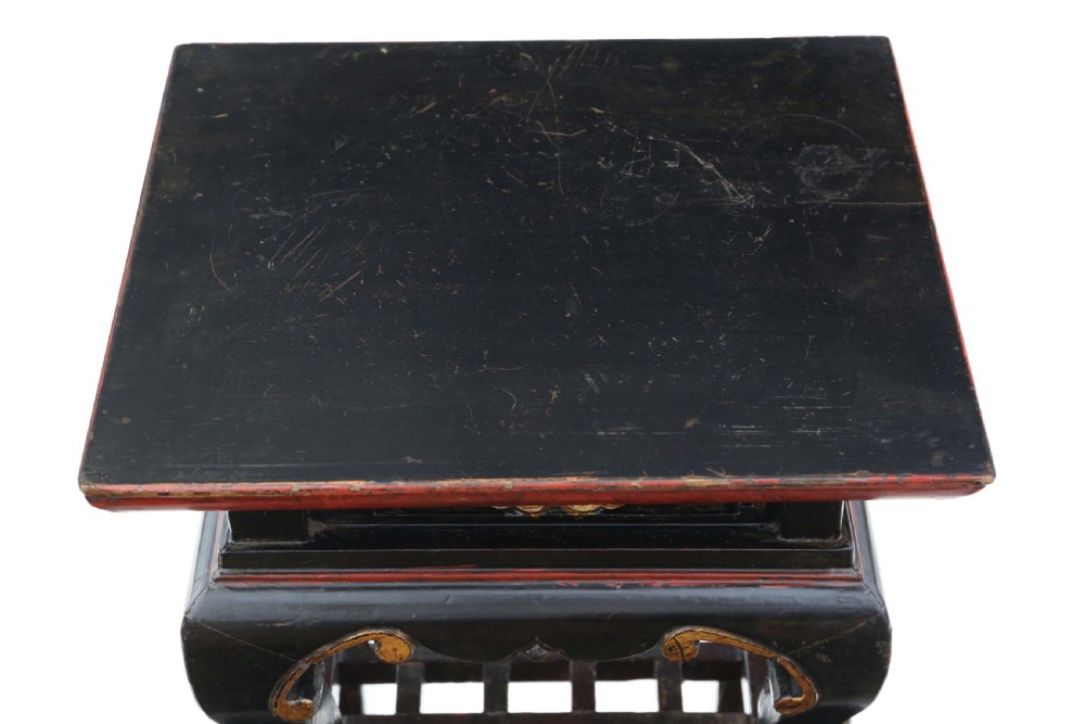 Antique Chinese oriental painted side table stand C1920 View II