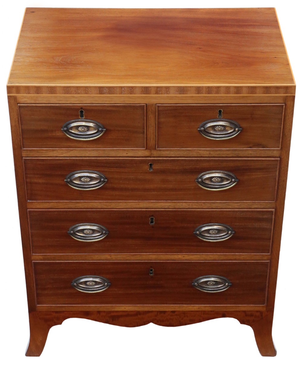 Antique fine quality small 19th Century caddy top mahogany chest of drawers