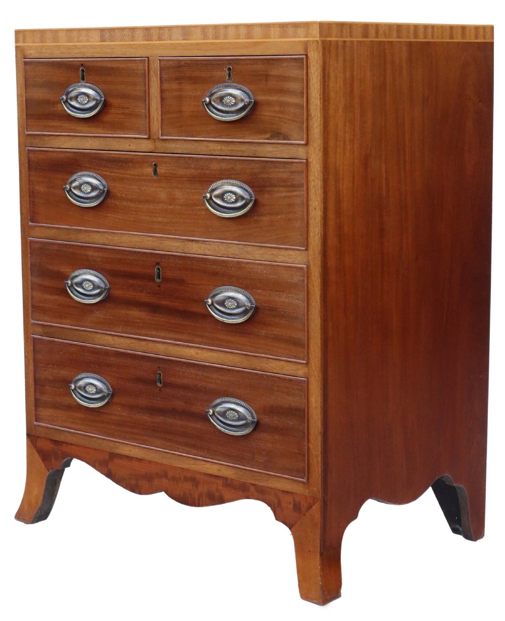 Antique fine quality small 19th Century caddy top mahogany chest of drawers View III