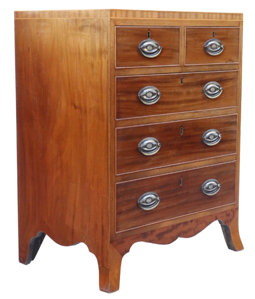 Antique fine quality small 19th Century caddy top mahogany chest of drawers View IV
