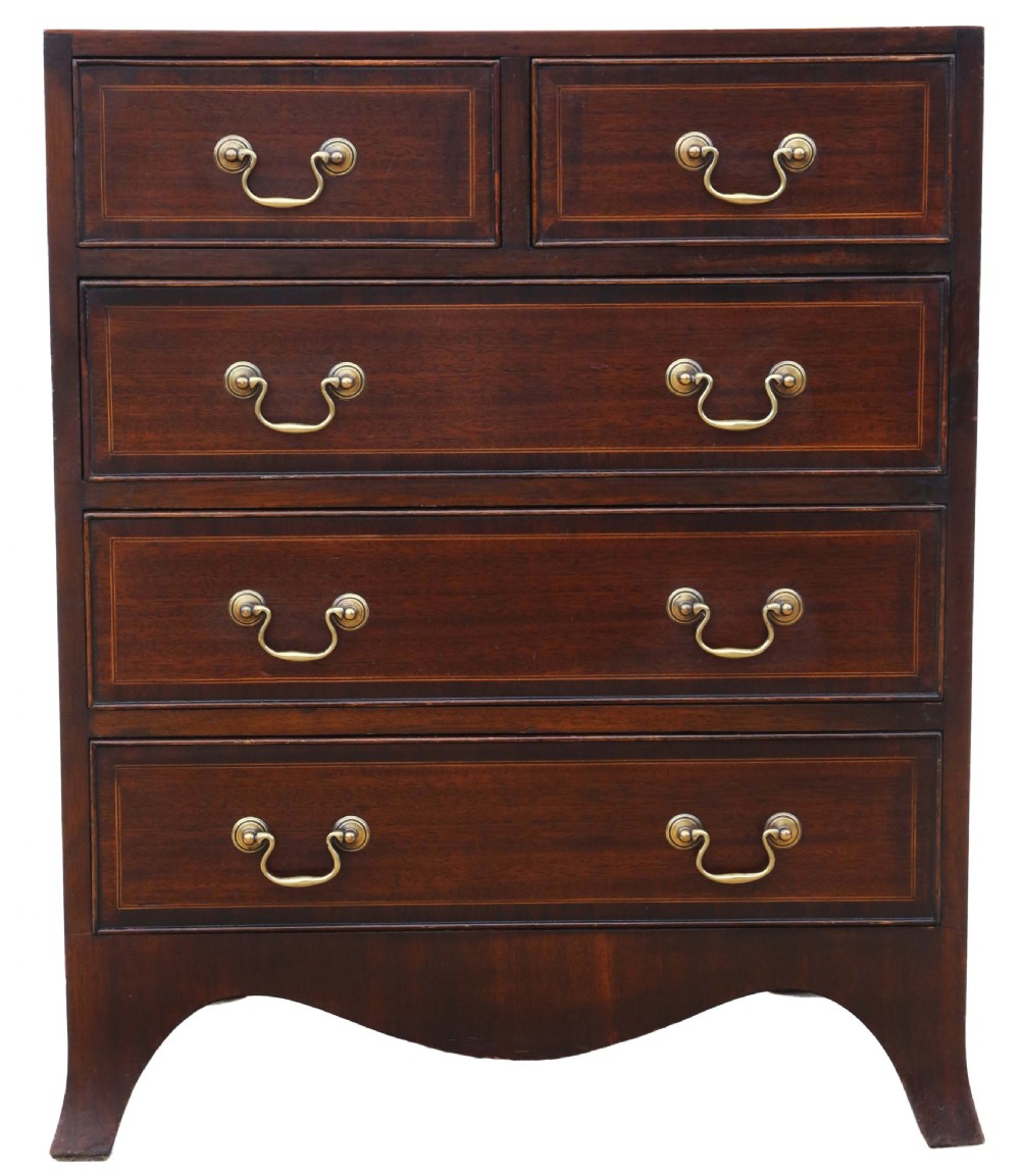 Antique fine quality small C1920 caddy top mahogany chest of drawers