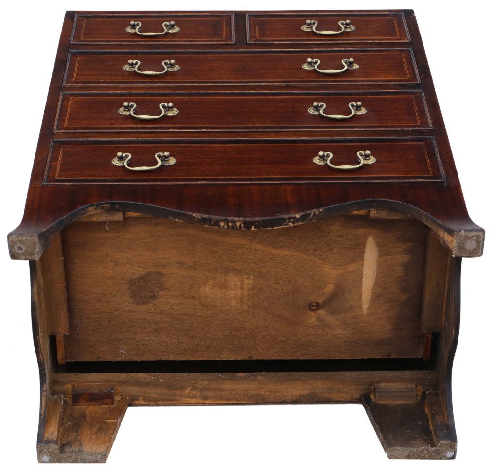 Antique fine quality small C1920 caddy top mahogany chest of drawers View VII