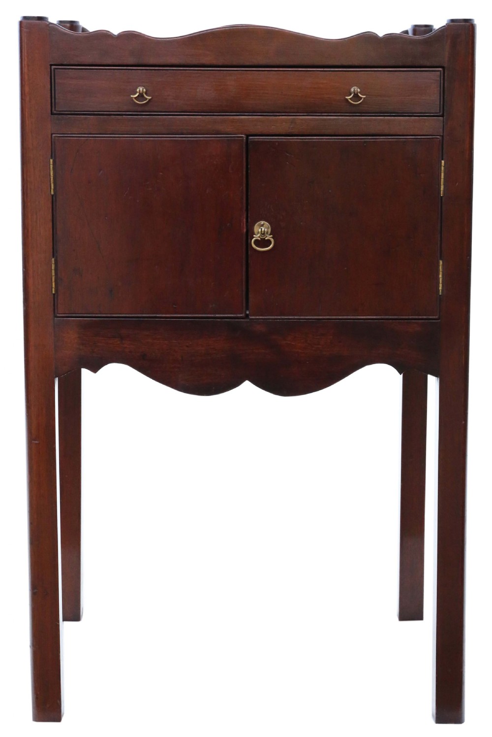 Antique quality 19th Century mahogany tray top bedside table Georgian