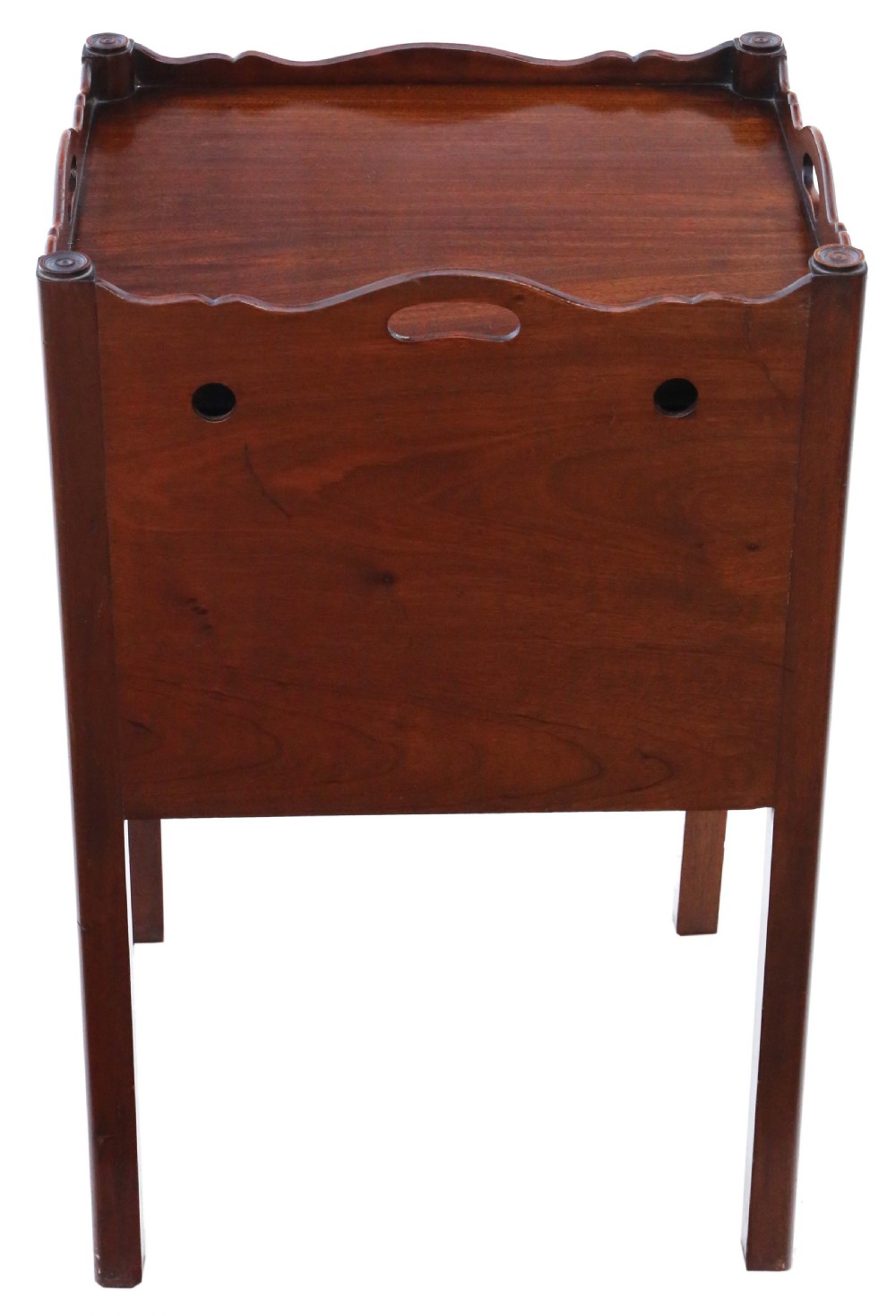 Antique quality 19th Century mahogany tray top bedside table Georgian View VI