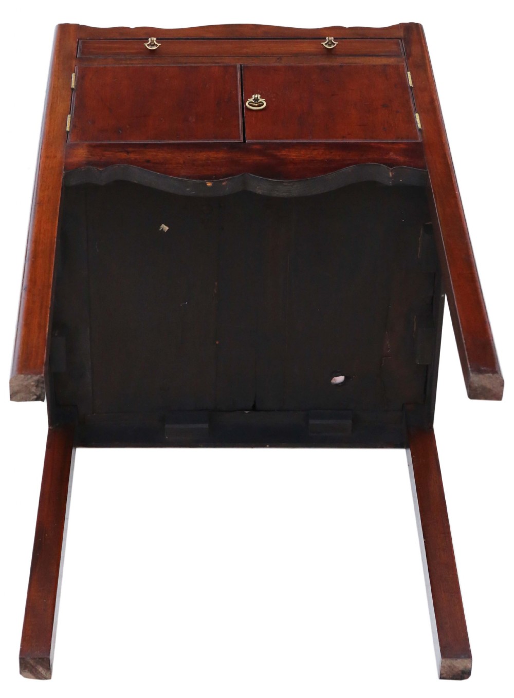 Antique quality 19th Century mahogany tray top bedside table Georgian View VII