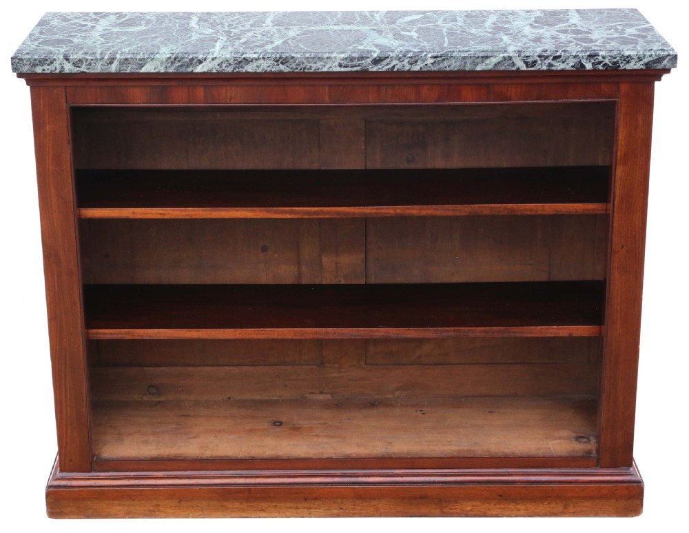 Antique large fine quality 19th Century mahogany and marble bookcase