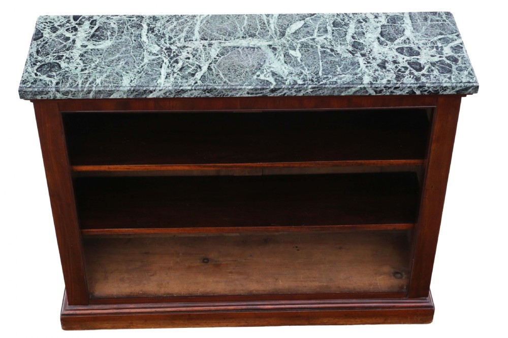 Antique large fine quality 19th Century mahogany and marble bookcase View III