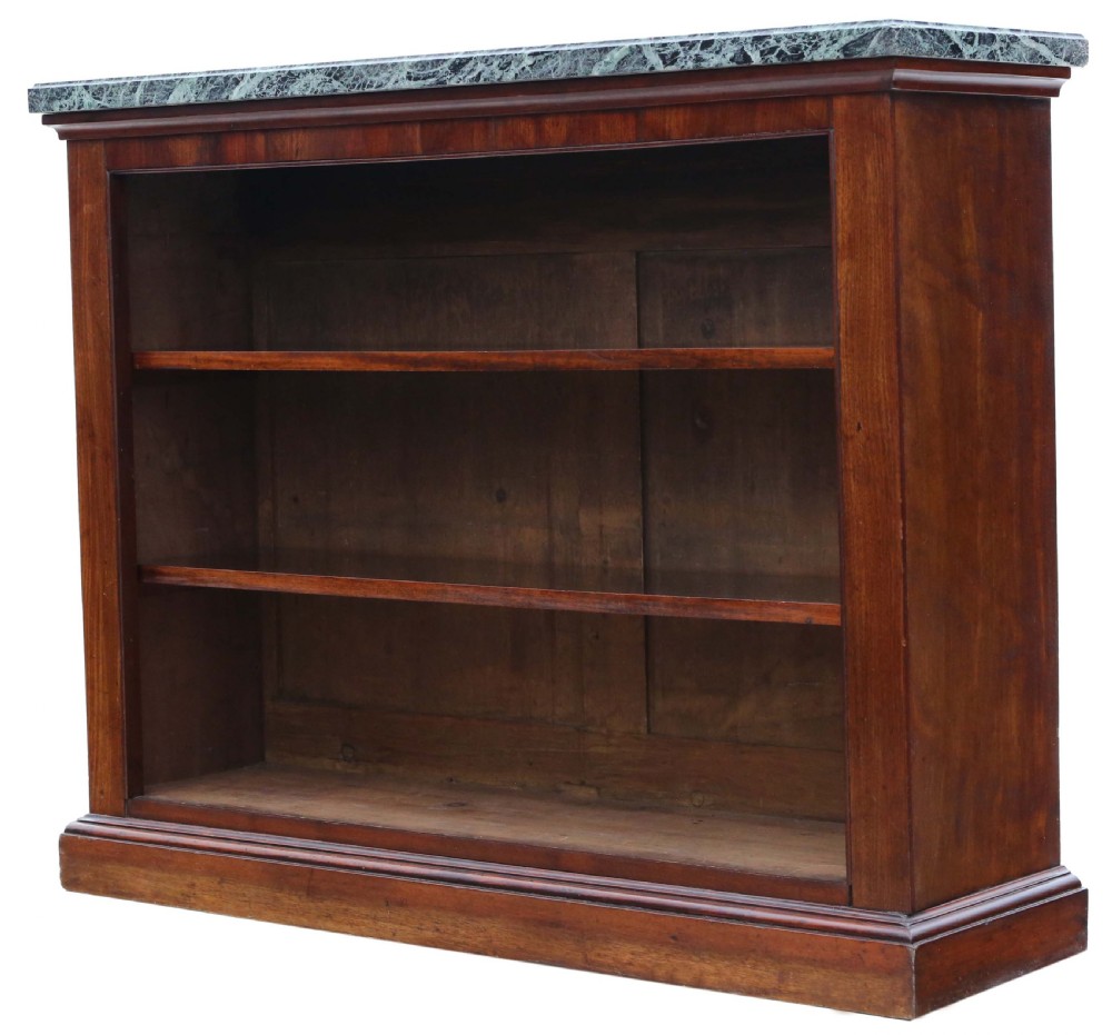 Antique large fine quality 19th Century mahogany and marble bookcase View IV