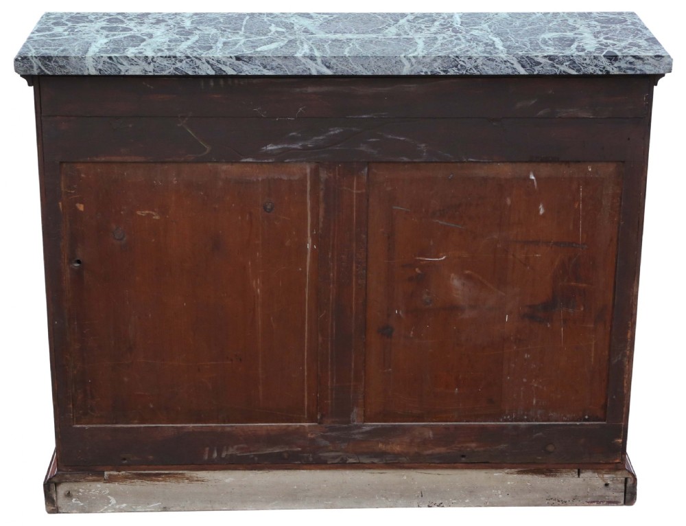 Antique large fine quality 19th Century mahogany and marble bookcase View V