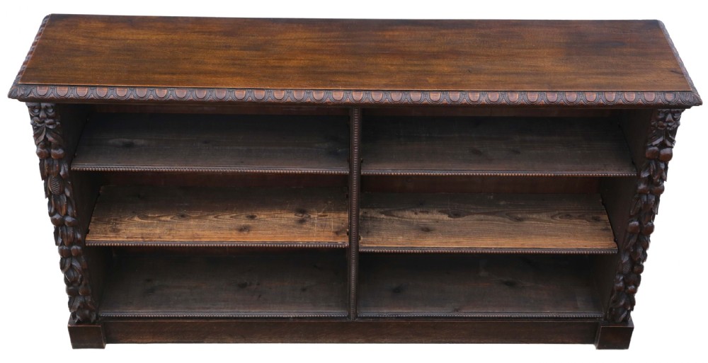 Antique large fine quality 19th Century carved oak bookcase C1895 View VI