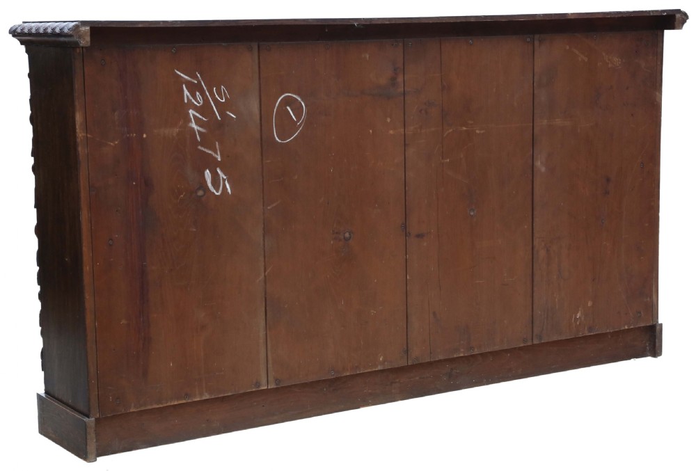 Antique large fine quality 19th Century carved oak bookcase C1895 View VII