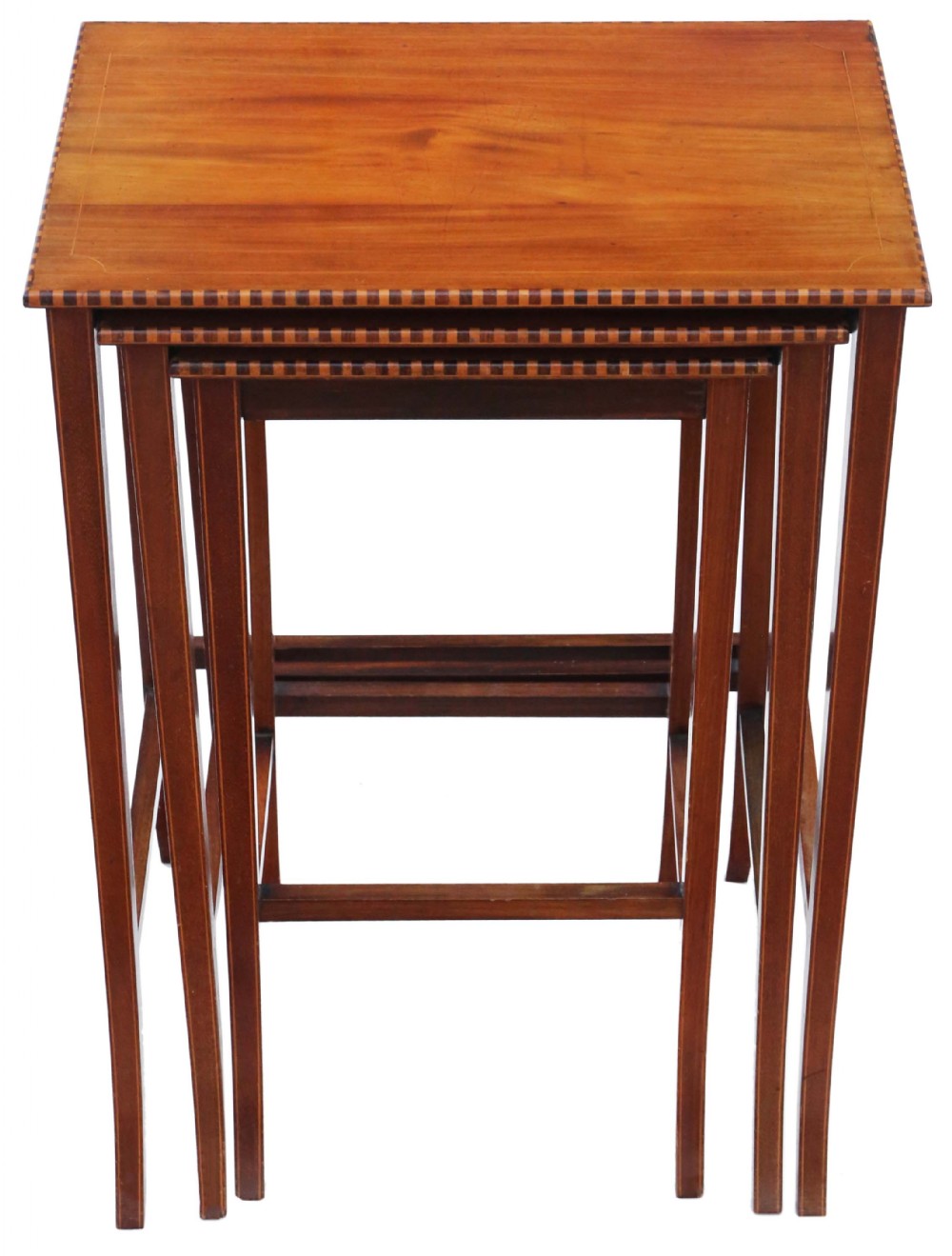 Antique fine quality mahogany nest of 3 Edwardian tables C1905
