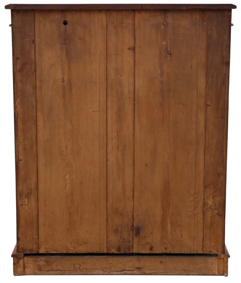 A 19th-century mahogany open-front bookcase featuring four tiers of adjustable shelving with a moulded top cornice and solid plinth base. View VII