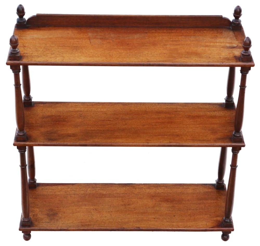 Antique fine quality 19th Century mahogany book shelves for floor or wall View III