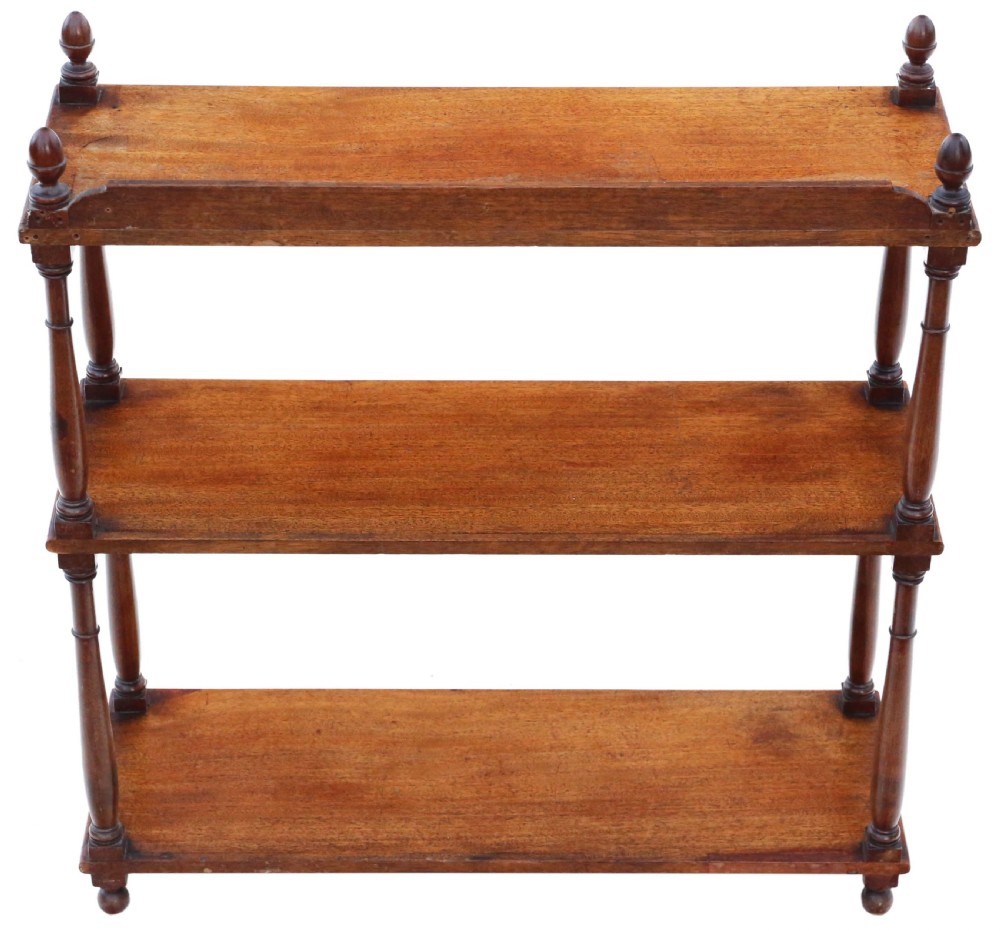 Antique fine quality 19th Century mahogany book shelves for floor or wall View V