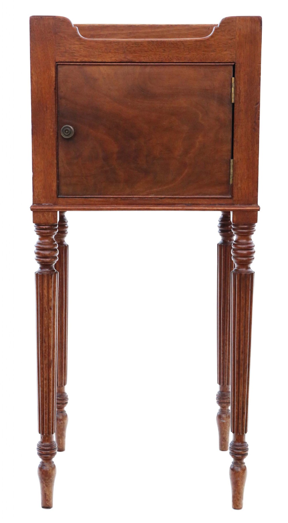 Antique quality 19th Century Georgian mahogany tray top bedside table 
