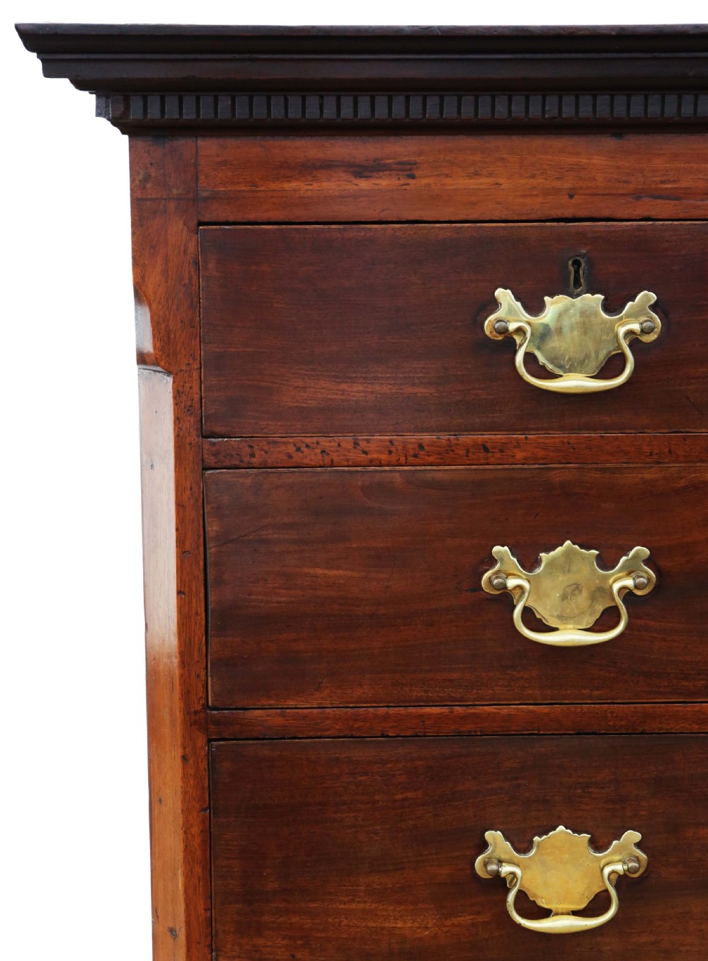 Antique 18th Century mahogany tallboy chest on chest of drawers  View II