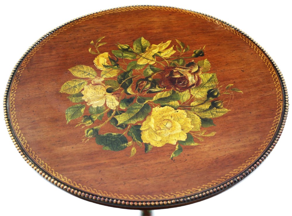 Antique 19th Century specimen quality hand decorated side wine table View IV