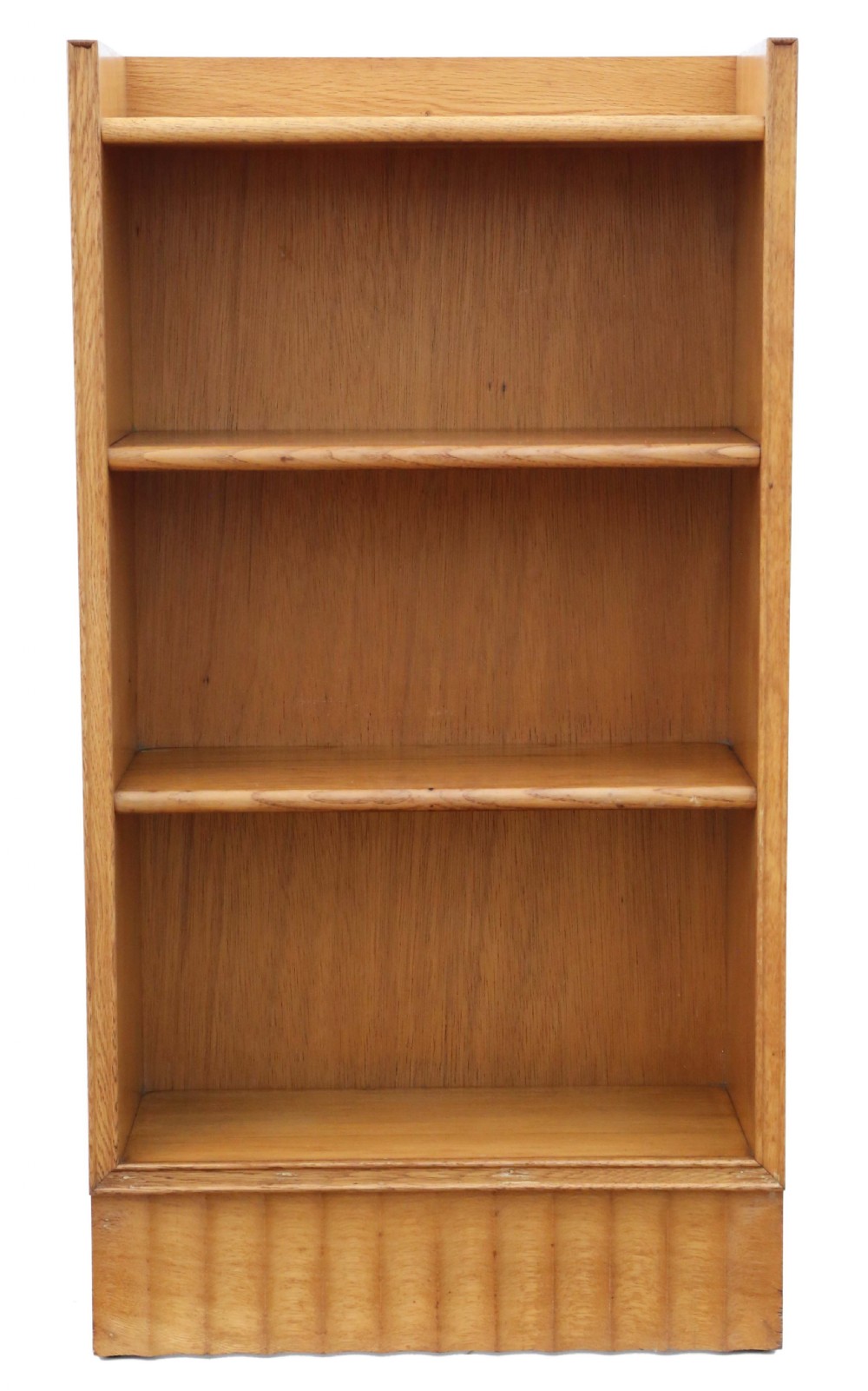 Antique quality Art Deco C1920 blonde light oak bookcase. View III