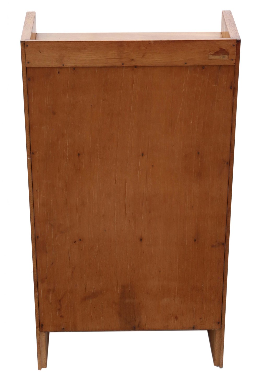 Antique quality Art Deco C1920 blonde light oak bookcase. View V