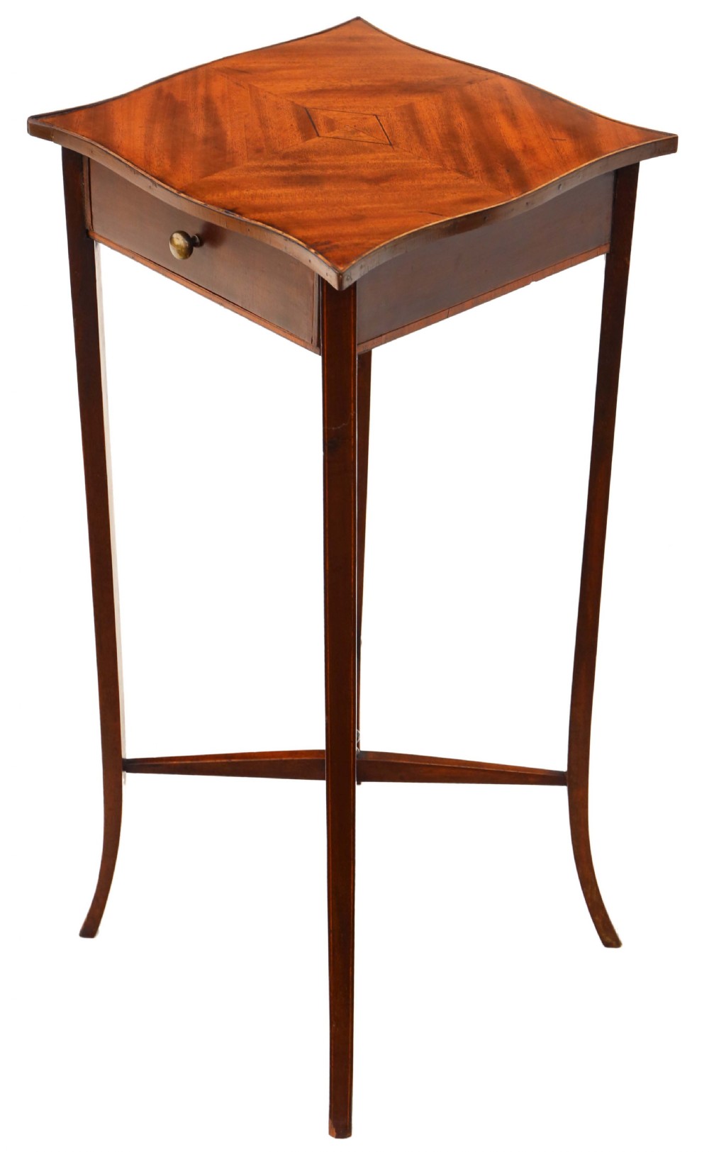 Antique fine quality Georgian revival serpentine mahogany bedside table C1910