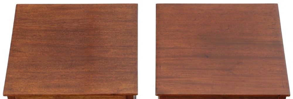 Antique fine quality pair of Georgian early 19th Century mahogany bedside tables View IV