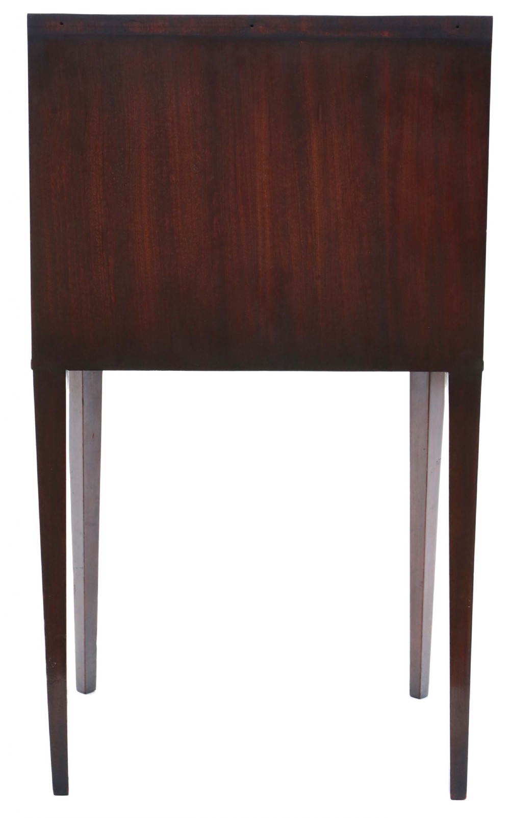 Antique fine quality Georgian revival serpentine mahogany bedside table C1910 View IV