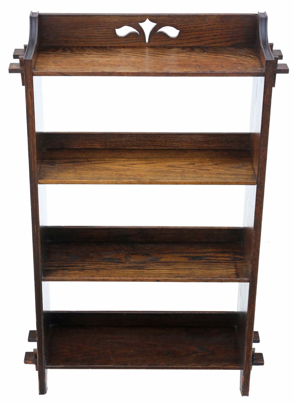 Antique quality Art Nouveau C1910 oak bookcase.
