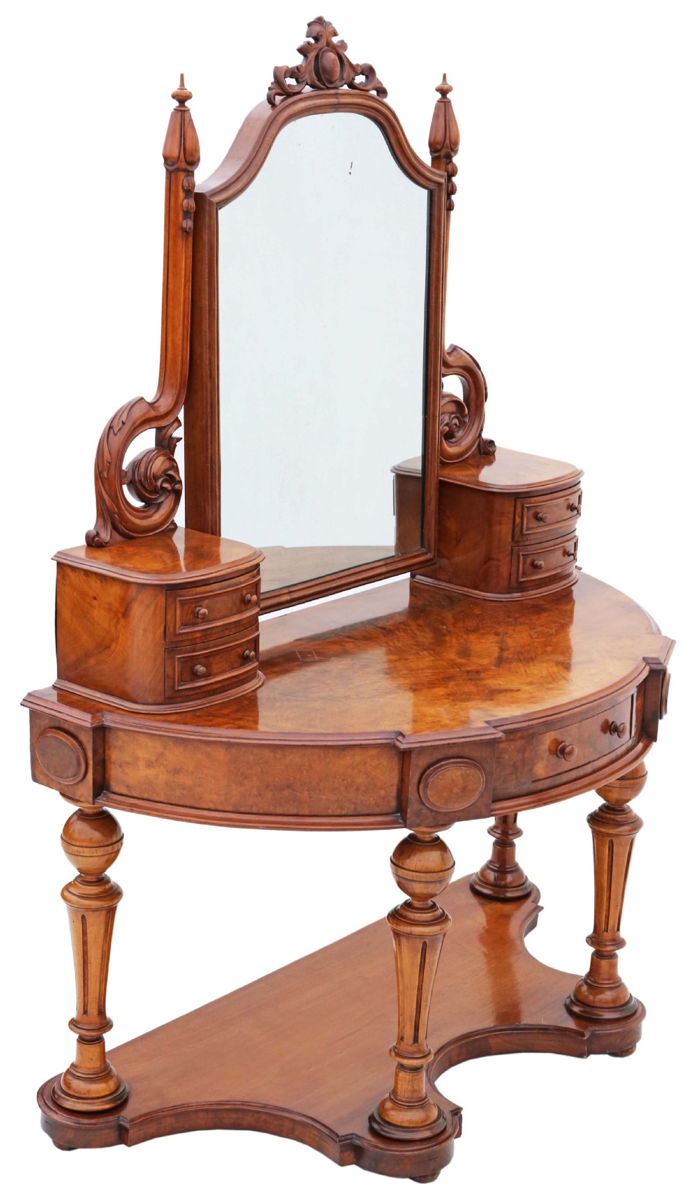 Antique fine quality Victorian 19th Century burr walnut Dutchess dressing table View III