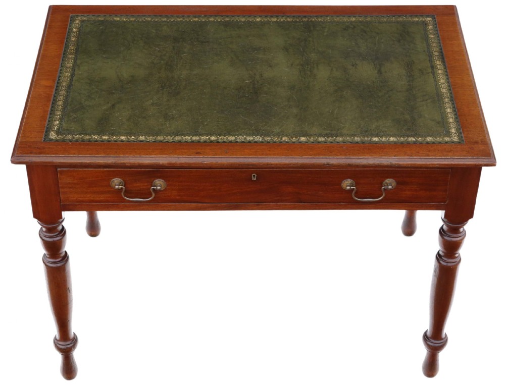 Antique late 19th Century mahogany writing table View V