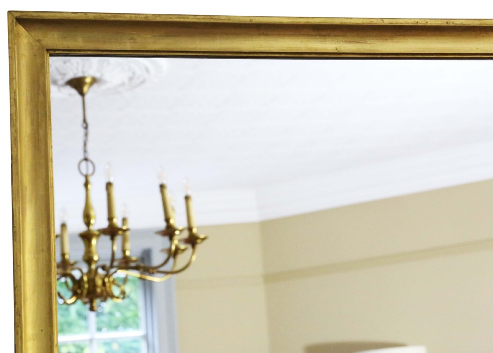 Antique large quality gilt overmantle wall mirror C1900 View II