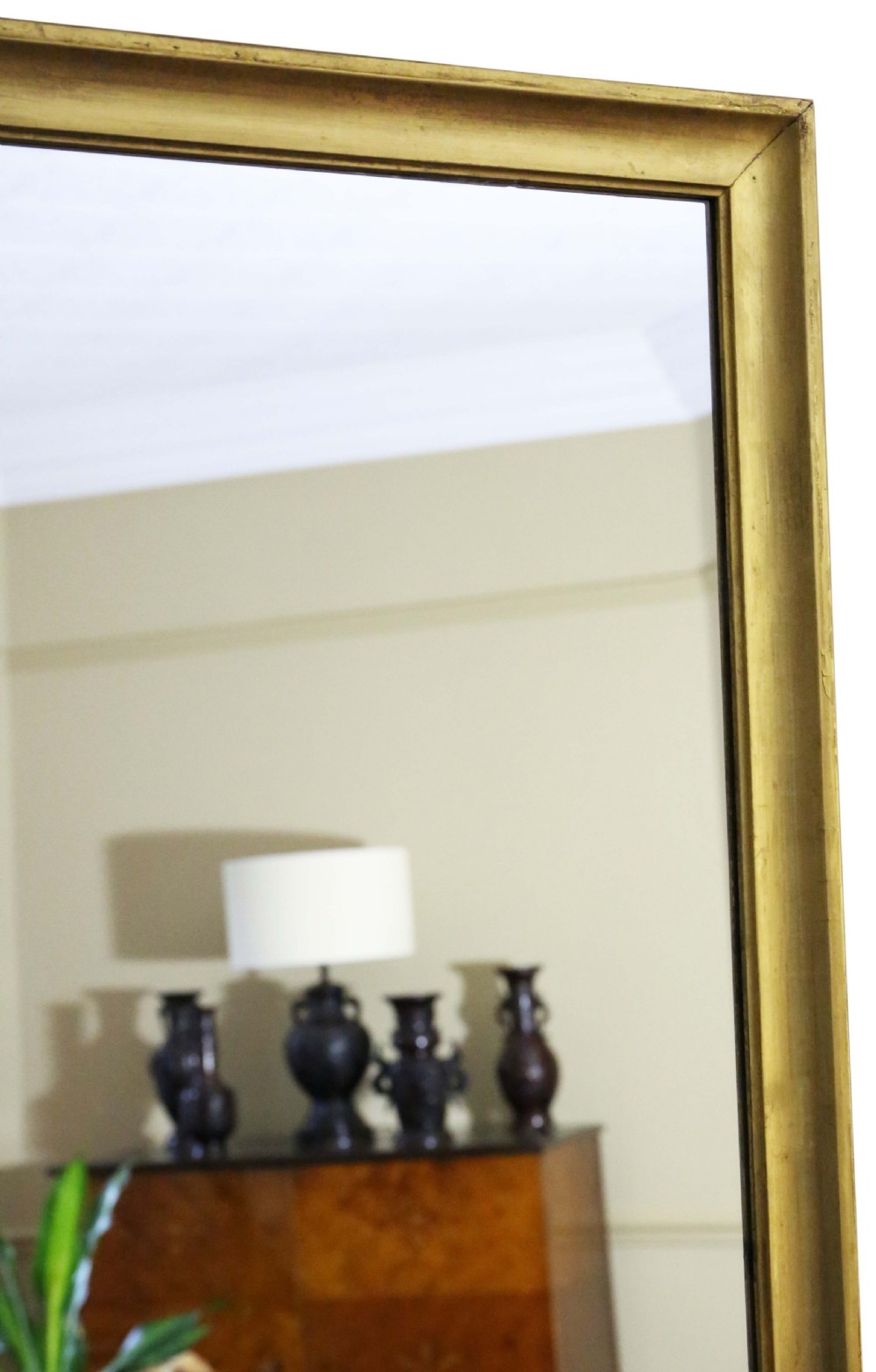 Antique large quality gilt overmantle wall mirror C1900 View III