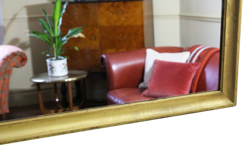 Antique large quality gilt overmantle wall mirror C1900 View IV