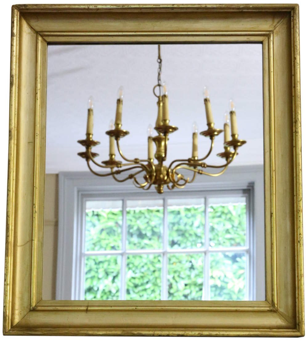 Antique large quality gilt C1900 overmantle wall mirror