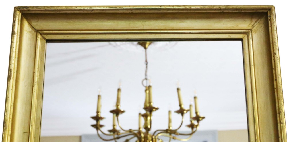 Antique large quality gilt C1900 overmantle wall mirror View II