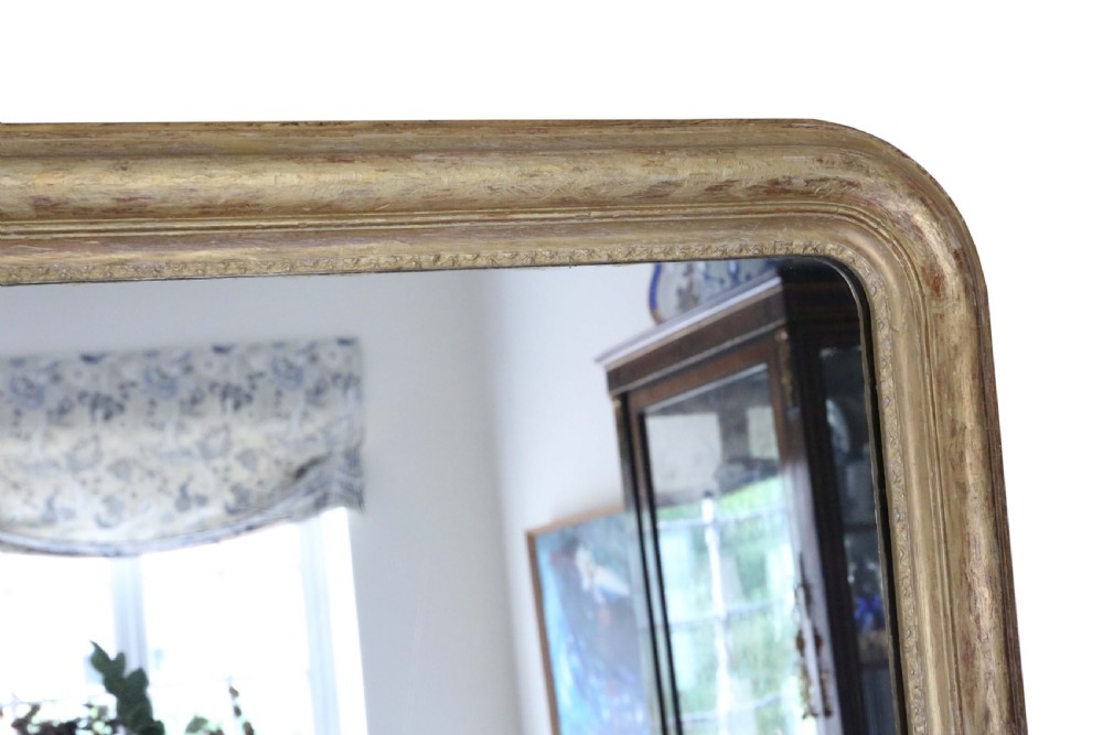 Antique very large 19th Century quality gilt overmantle wall mirror Louis Philippe View III