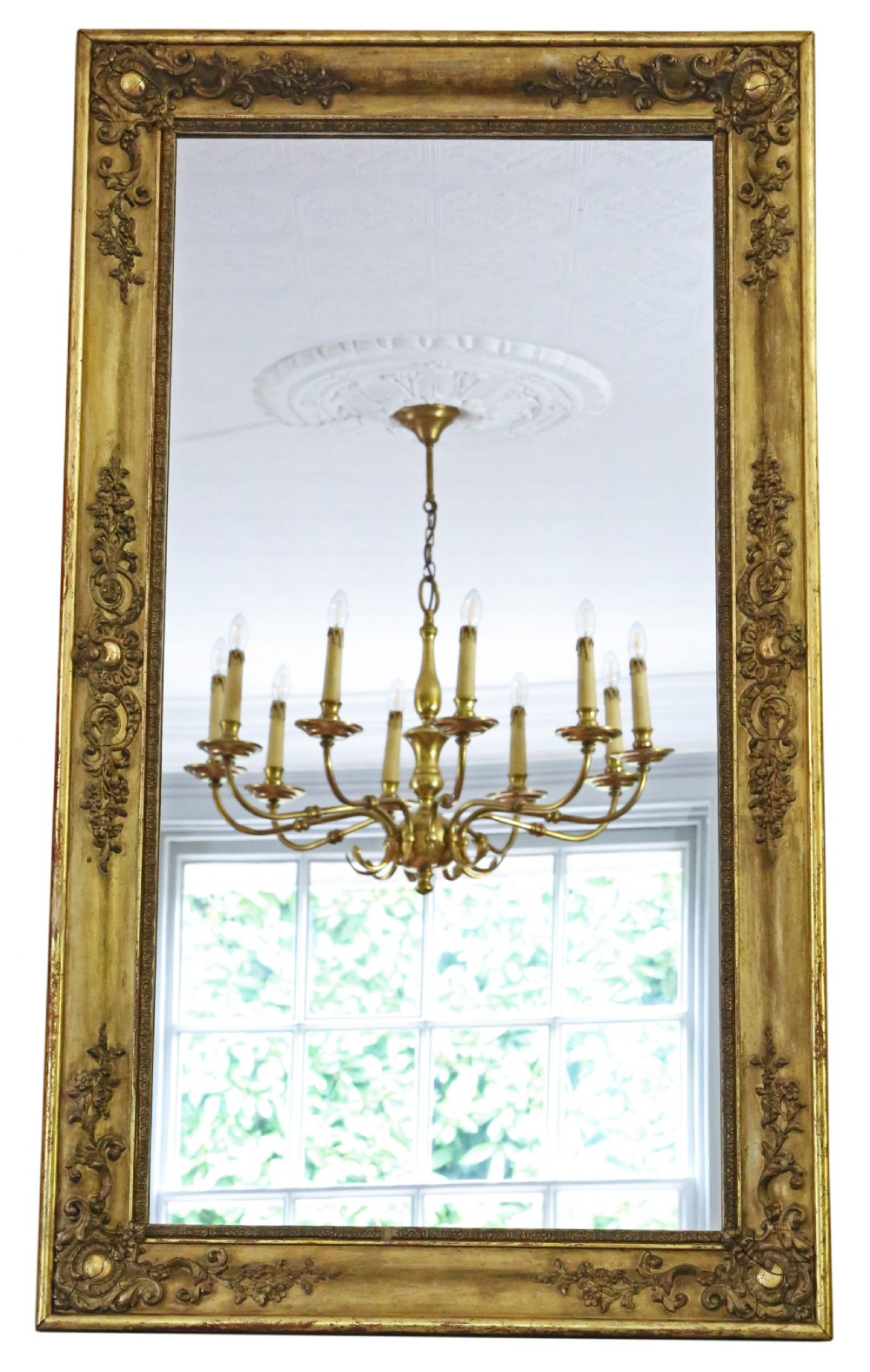 Antique large fine quality gilt overmantle wall mirror 19th Century