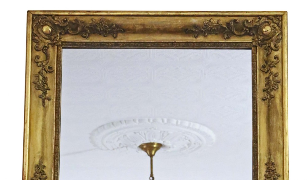 Antique large fine quality gilt overmantle wall mirror 19th Century View II