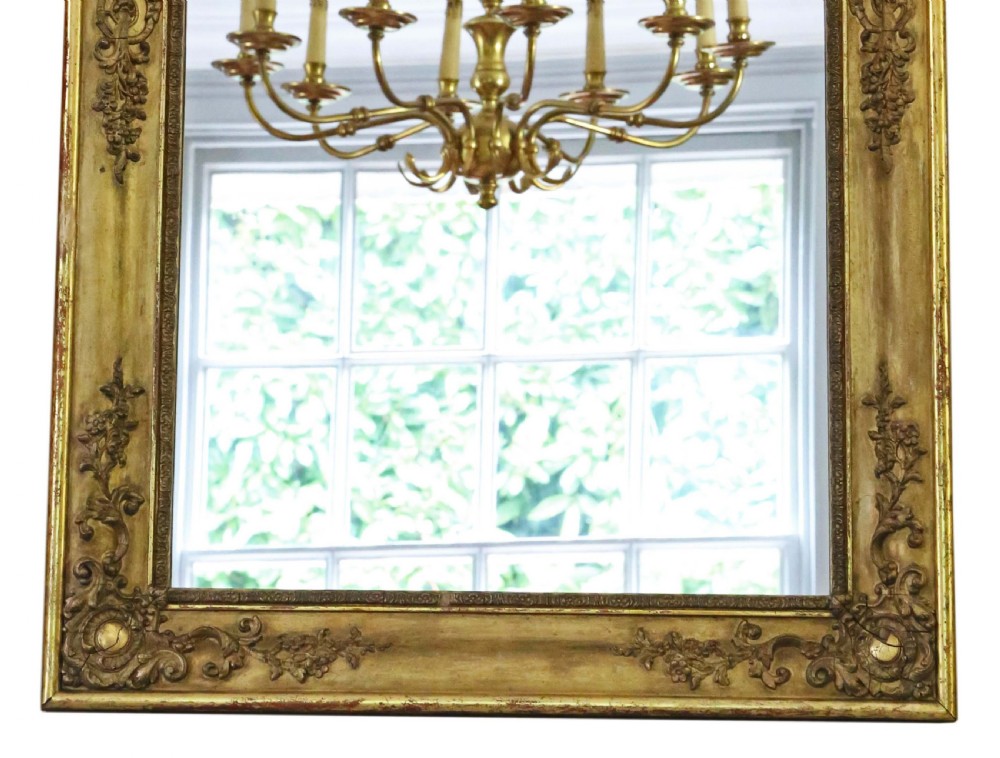 Antique large fine quality gilt overmantle wall mirror 19th Century View IV