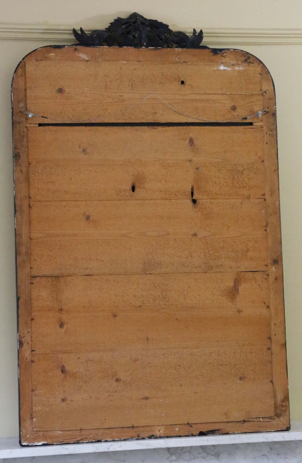 Antique large 19th Century quality ebonised and gilt overmantle wall mirror View VII