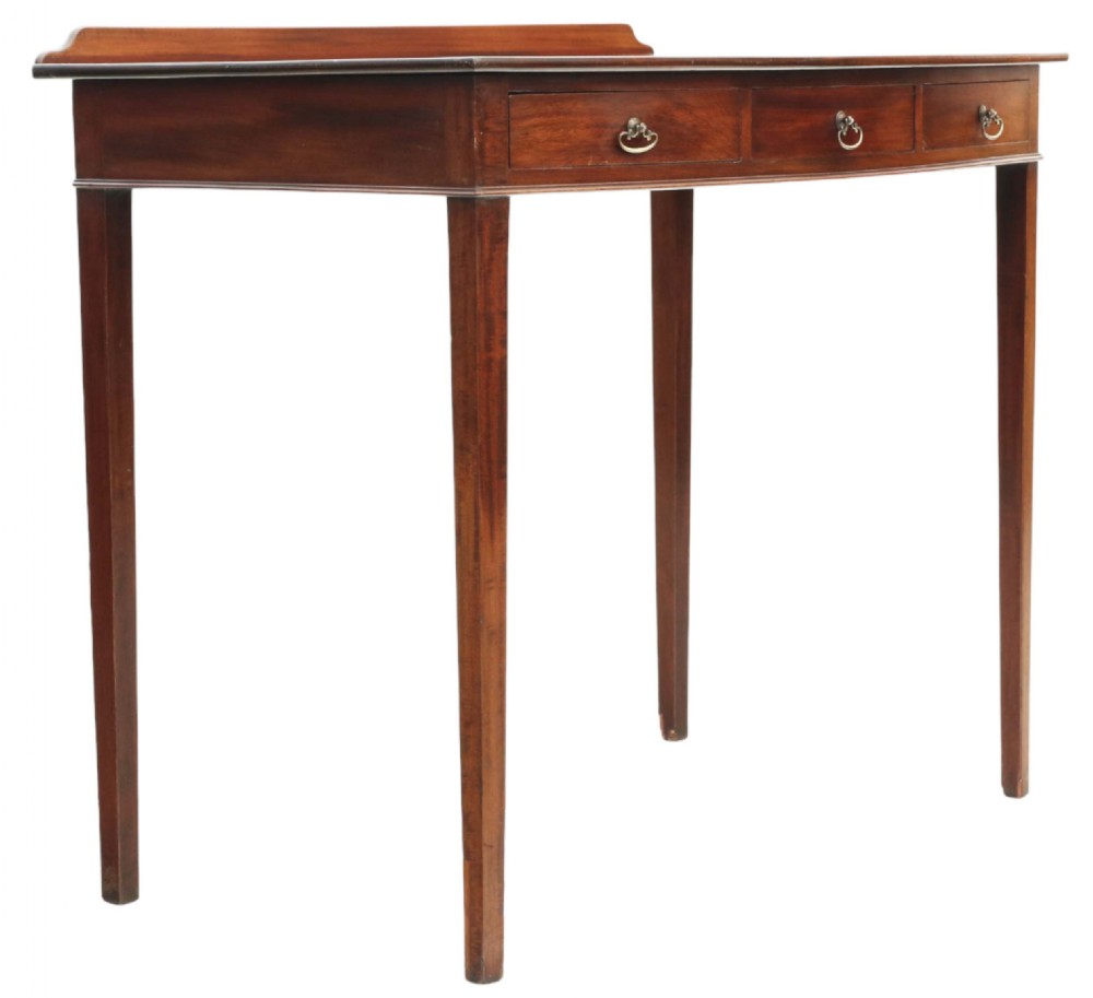 Antique fine quality 19th Century bow front mahogany dressing and writing table View IV