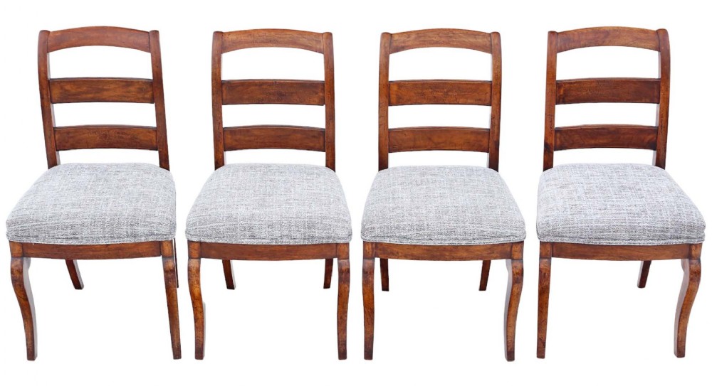 Antique quality set of Four 19th Century fruitwood dining chairs