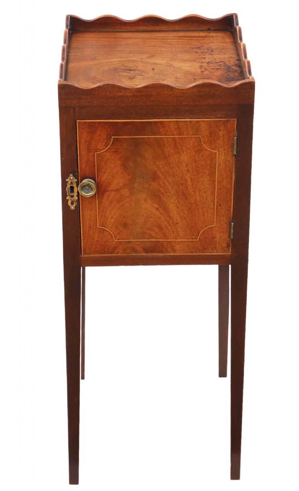 Antique quality 19th Century Georgian tray top nightstand mahogany washstand bedside table