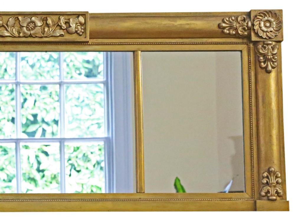 Antique large gilt overmantle wall mirror 19th Century fine quality View III